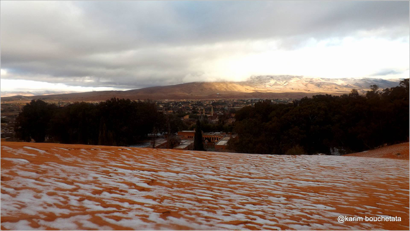 Illustration for article titled Photos of Freak Snowfall in the Sahara Look Unreal